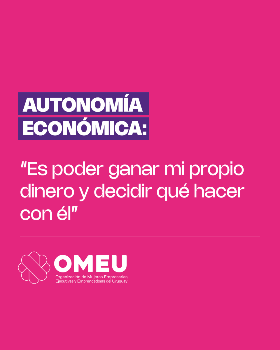 💰Cuando las mujeres tienen control sobre sus recursos económicos, pueden tomar decisiones más seguras y libres sobre sus vidas, sus familias y su futuro.

💜 Sigamos trabajando juntas para que más mujeres puedan alcanzar su #AutonomíaEconómica.

 #MujeresOMEU #ComunidadOMEU