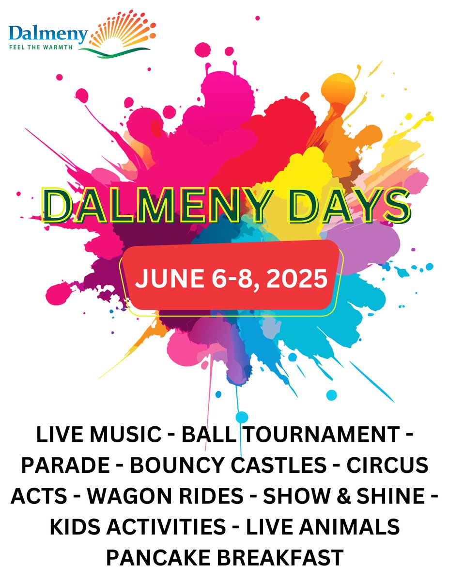 Mark your calendars! The snow might not be gone yet, but we are already starting to plan for Dalmeny Days! Lots of great events to check out, and please reach out to Mat if your interested in putting in a team.