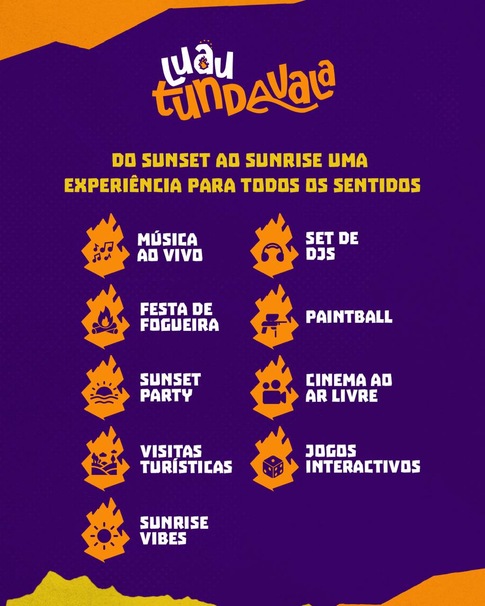 O festival que já faz parte de ti está de volta – e desta vez, com uma nova imagem e um conceito ainda mais profundo. Bem-vindo a *”A Viagem ao Centro do Eu".

Minha família do Xwitter, vamos para o Luau Tundavala... Os tickets já estão a venda no UZEKA uzeka.page.link/JkGM