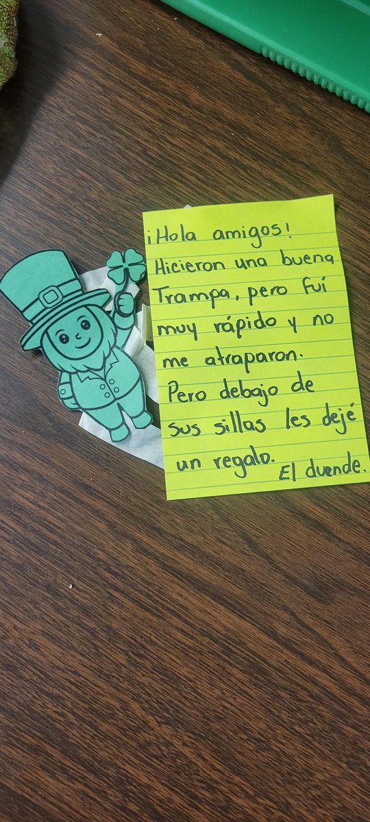 AritaElizabeth4's tweet photo. My kids and I were trying to catch the leprechaun today but we couldn't, he was sooo fast! However, he left them a present under their chairs. 💚 They were lucky but I'm more lucky to have them 🍀 Saint Patrick's Day @WHOwenES kindergarten-SI
@ParticipateLrng https://t.co/MCqbH4iiy9
