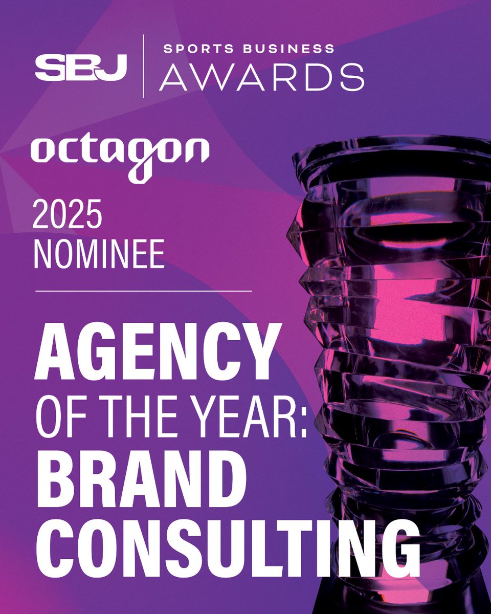 Octagon's tweet photo. Proud to be nominated for the @SBJ Sports Business Awards for the 18th consecutive year. Octagon was nominated for two awards, earning the agency’s 30th &amp; 31st overall nominations.

Nominations include:
🏆 “Agency of The Year: Brand Consulting”
🏆 “Best in Talent Representation” https://t.co/yWpqLrVEYr