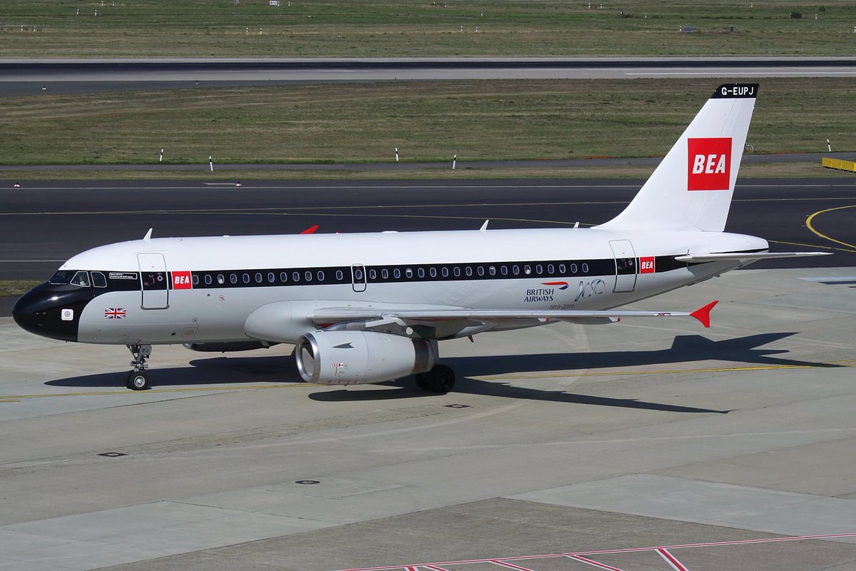 9 months left, then time to say goodbye 👋 

#britishairways Airbus A319-131 G-EUPJ (BEA Retro Livery) is expected to exit the fleet by December of this year

In addition to this, a total of 11 #Airbus A319s will also leave

#aviation #avgeek 

Photo Credit 📸 - Tony Best