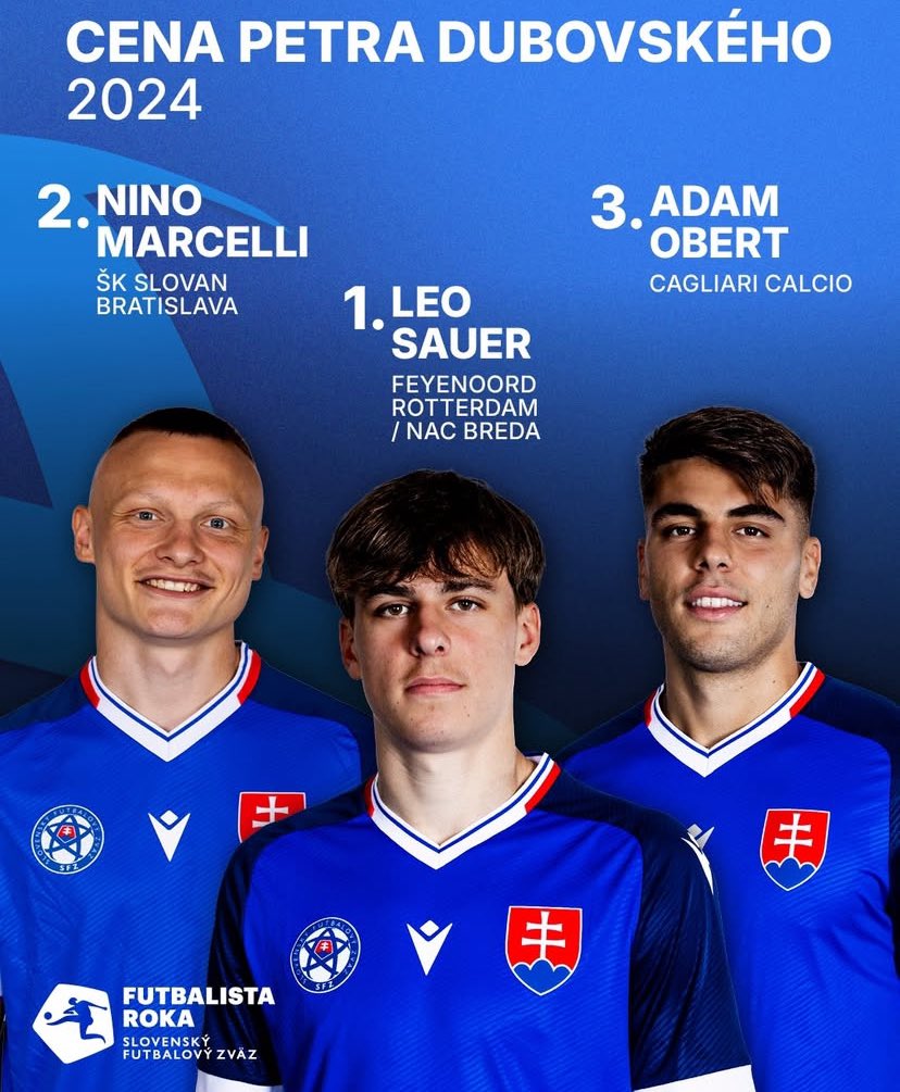 OnsFeijenoord's tweet image. Leo Sauer is uitgeroepen tot voetballer van het jaar 2024 onder 21 in Slowakije. 👏