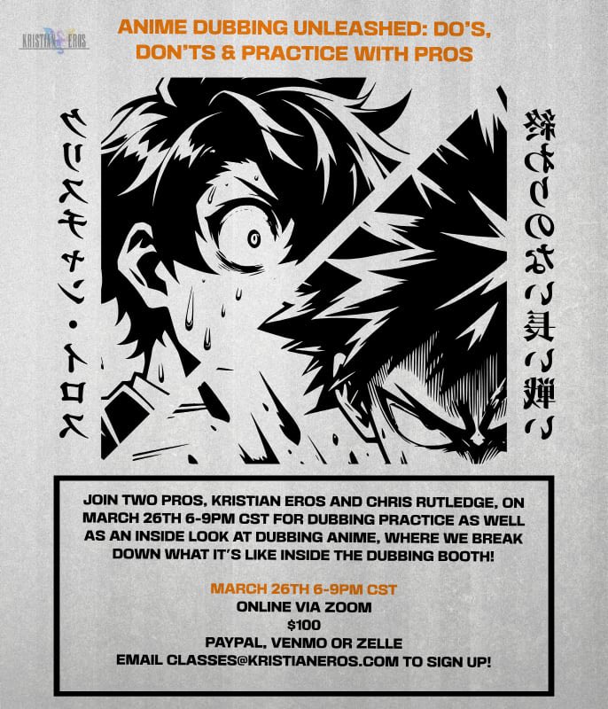 ChrisRVoice82's tweet image. Join @TheKristianEros and myself in this awesome class! Very excited for this, always wanted to teach something I’m passionate about! Let’s goooooooo!!