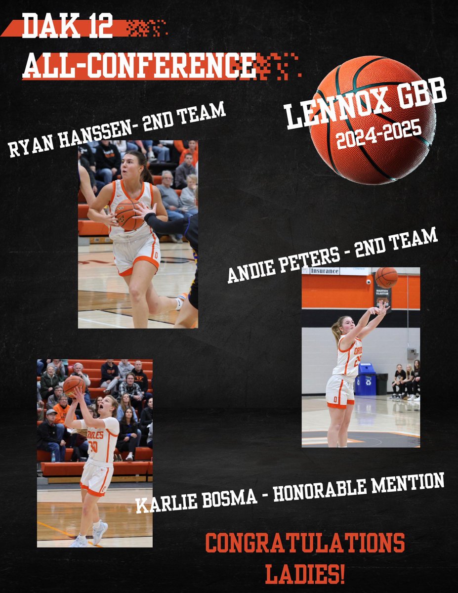 Lennox Girls Basketball (@lennoxgbb) on Twitter photo Congratulations to <a href="/ryan_hanssen/">Ryan Hanssen</a> and <a href="/andie_peters/">Andie Peters</a> on being named to the Dak 12 All-Conference 2nd Team, and <a href="/KarlieBosma/">Karlie Bosma</a> being named Honorable Mention! #together Congratulations to <a href="/ryan_hanssen/">Ryan Hanssen</a> and <a href="/andie_peters/">Andie Peters</a> on being named to the Dak 12 All-Conference 2nd Team, and <a href="/KarlieBosma/">Karlie Bosma</a> being named Honorable Mention! #together