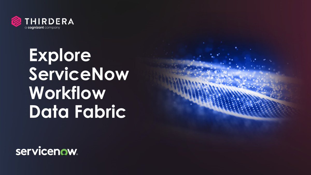 Thirdera (@thirdera_) on Twitter photo ๐ Connect data, streamline support, and empower AI agents with <a href="/ServiceNow/">ServiceNow</a> Workflow Data Fabric! Thirdera can help you uncover #WorkflowDataFabric use cases tailored to your business needs.
Connect with us to learn more! hubs.ly/Q03cc1Cm0
#ServiceNow #Thirdera #Cognizant ๐ Connect data, streamline support, and empower AI agents with <a href="/ServiceNow/">ServiceNow</a> Workflow Data Fabric! Thirdera can help you uncover #WorkflowDataFabric use cases tailored to your business needs.
Connect with us to learn more! hubs.ly/Q03cc1Cm0
#ServiceNow #Thirdera #Cognizant