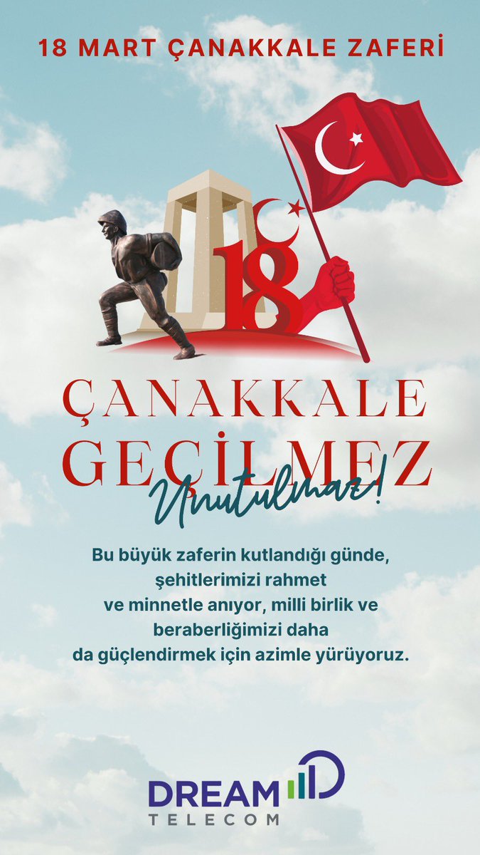 Çanakkale’de yükseldi bir milletin asıl sesi,
Toprağa düşen canlarla yazıldı zafer destesi.🇹🇷

18 Mart Çanakkale Zaferi’nin 110’uncu yıl dönümünde, Gazi Mustafa Kemal ATATÜRK ve silah arkadaşları başta olmak üzere, tüm Şehitlerimizi rahmet, minnet ve saygıyla anıyoruz.
#18Mart