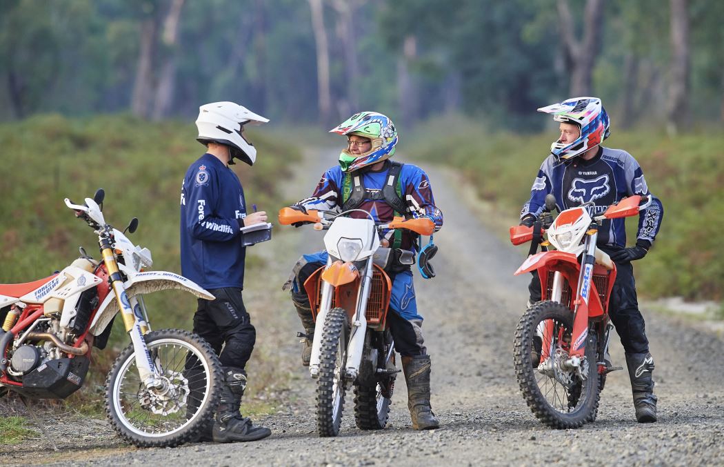 If you are riding your motorbike in Victoria’s Parks or state forests please look out for oncoming traffic, stay on formed tracks and keep to the left!  We are working with the Transport Accident Commission (TAC) to remind road users across public land to take care. <a href="/TACVictoria/">TAC</a>
