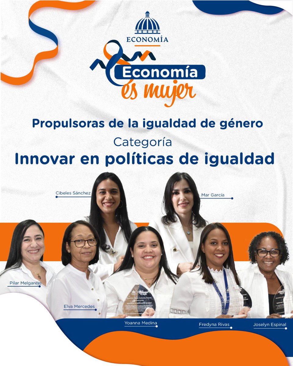 mineconomiard's tweet photo. 🟠 @MinEconomiaRD destaca con orgullo los valiosos aportes de nuestras colaboradoras que impulsan la innovación en políticas de igualdad 🌟. Nos llena de orgullo reconocer a quienes se destacan por su compromiso y creatividad en la promoción de la igualdad. 
#Igualdad #Innovación https://t.co/vxb0wEyarj