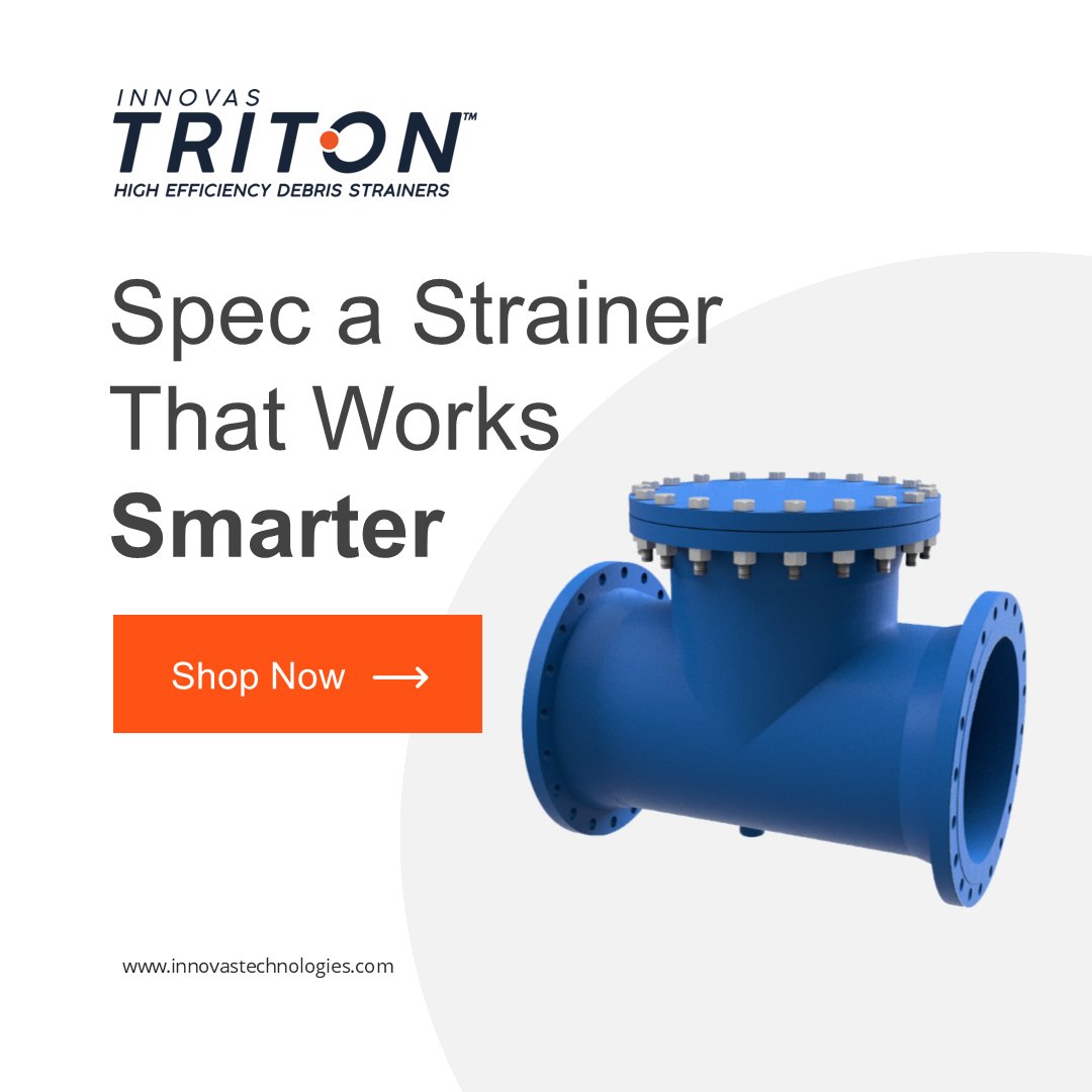 innovastech's tweet photo. Traditional strainers use a bridge wall or plate to hold the strainer screen, disrupting fluid flow and driving up pump energy costs.  Triton™ Strainers are engineered differently.

Learn more at: https://t.co/wTqWUd11S1

#districtcooling, #chillers, #EnergyEfficiency https://t.co/4jU8rhXFw4