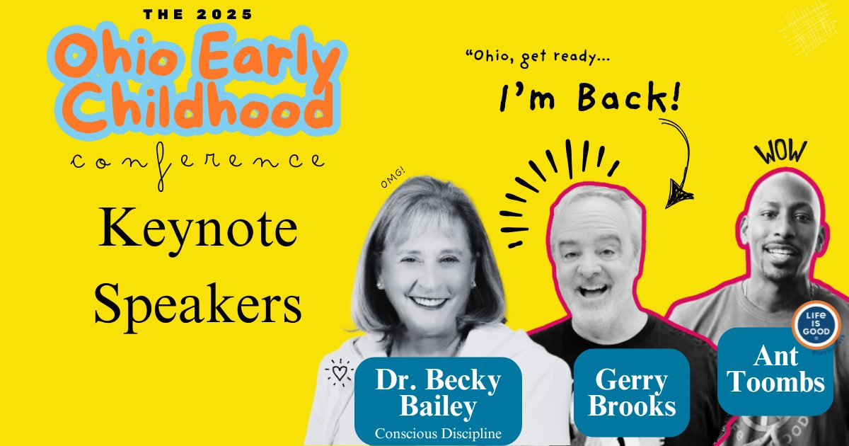 To celebrate our 50th year, Ohio AEYC is bringing BIG inspiration to this year’s Ohio Early Childhood Conference with an unforgettable lineup of keynote speakers! 🎤✨

🔹 Becky Bailey – Founder of Conscious Discipline, sharing powerful strategies to build strong, connected