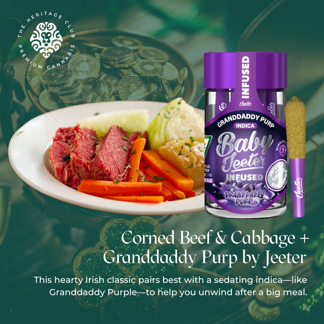 heritageclubthc's tweet photo. 🍀 Elevate Your St. Paddy’s Day with Irish Food + Cannabis Pairings! 🌿☘️
#HighrishVibes #StPatricksDay #ElevatedEats #TheHeritageClub #StayLifted https://t.co/DET9Qs1el8