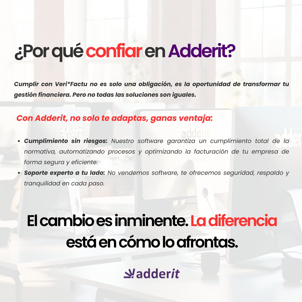 AdderitQA's tweet photo. 💼 Veri*factu para #BusinessCentral ya es una realidad.

Si aún no te has adaptado, este es el momento. Descubre cómo Veri*Factu con Adderit puede ayudarte a ahorrar tiempo, reducir costes y mejorar tu flujo de caja.

Todo sobre #Verifactu: https://t.co/nUxdfDMpmc https://t.co/onVghIpyfs