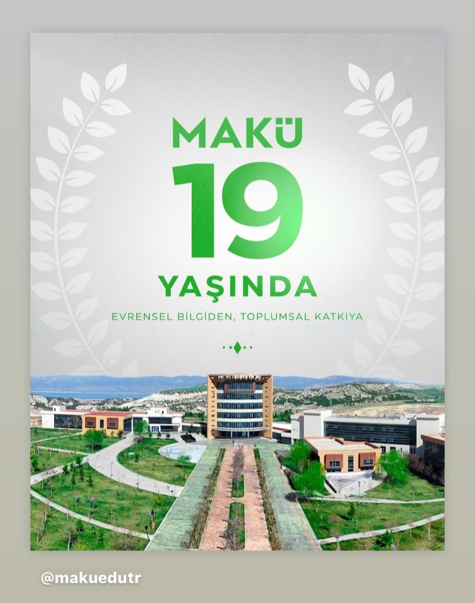 dr_sevalkirdar's tweet photo. Üniversitemiz 19 yaşında.
#makü https://t.co/BbJ0LOOP7M