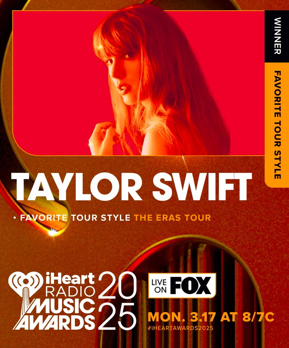 TSUpdating's tweet photo. 🚨| Taylor Swift wins ‘Favorite Tour Style’ at the #iHeartAwards! https://t.co/CwE26gK6pN