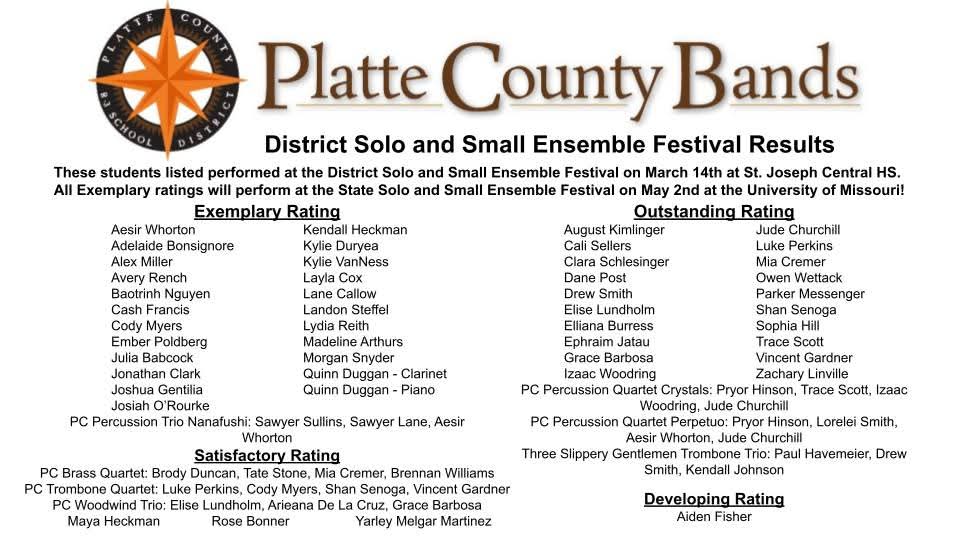 Platte County Bands (@plattecobands) on Twitter photo Congratulations to ALL of our students for putting in extra time, working hard, increasing their skill development and becoming better musicians!! Extremely proud of every single one of these kids!! <a href="/PCHSAthletics1/">PIRATE ACTIVITIES</a> <a href="/PCHSHalls/">PCHS Halls</a> <a href="/PCHSprincipals/">PCHS Administration</a> <a href="/JayWHarris/">Dr. Jay Harris, Superintendent of Schools</a> <a href="/PlatteCountyR3/">PlatteCountyPirates</a> Congratulations to ALL of our students for putting in extra time, working hard, increasing their skill development and becoming better musicians!! Extremely proud of every single one of these kids!! <a href="/PCHSAthletics1/">PIRATE ACTIVITIES</a> <a href="/PCHSHalls/">PCHS Halls</a> <a href="/PCHSprincipals/">PCHS Administration</a> <a href="/JayWHarris/">Dr. Jay Harris, Superintendent of Schools</a> <a href="/PlatteCountyR3/">PlatteCountyPirates</a>