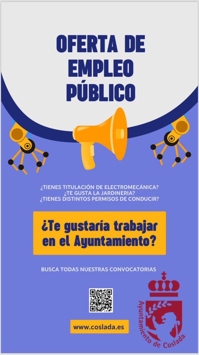 MarianaFGarzon's tweet photo. 📢⏳🔴OFERTA DE EMPLEO PÚBLICO ¿Quieres saber cómo se accede al empleo público en tu Ayuntamiento? #ForoEmpleaCoslada 
El Área de Recursos Humanos te lo explica el día 1️⃣9️⃣de marzo en stand del @Ayto_Coslada en el Teatro Municipal #RRHHAytoCoslada #Coslada @CosladaDesarrollo https://t.co/YAgvRVyqk4