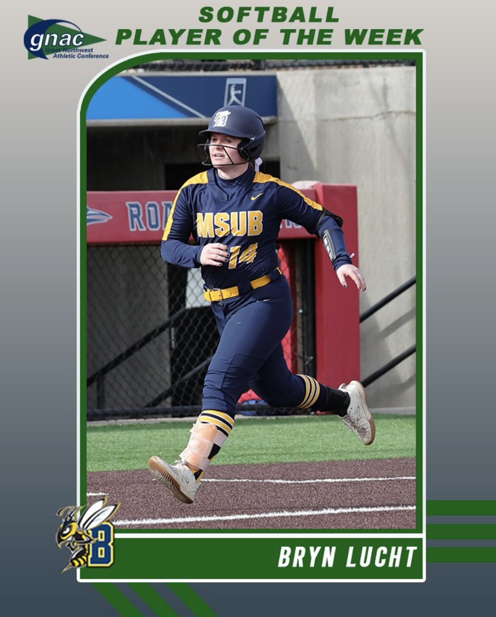 GNAC PLAYER OF THE WEEK (X2)

Congratulations to Bryn Lucht on receiving GNAC Player of the Week honors, her second time being recognized this season

READ MORE: msubsports.com/news/2025/3/17…

#MSUBSports | #MSUBSB