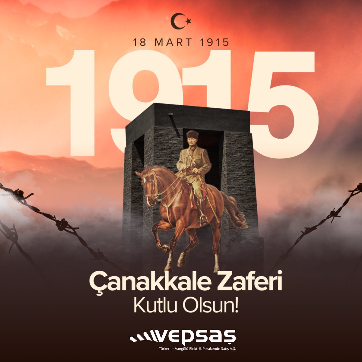 #18MartÇanakkaleZaferi’nin 110. yılında başta Mustafa Kemal Atatürk ve kahraman silah arkadaşları olmak üzere tüm şehit ve gazilerimizi rahmet ve minnetle anıyoruz.🇹🇷
