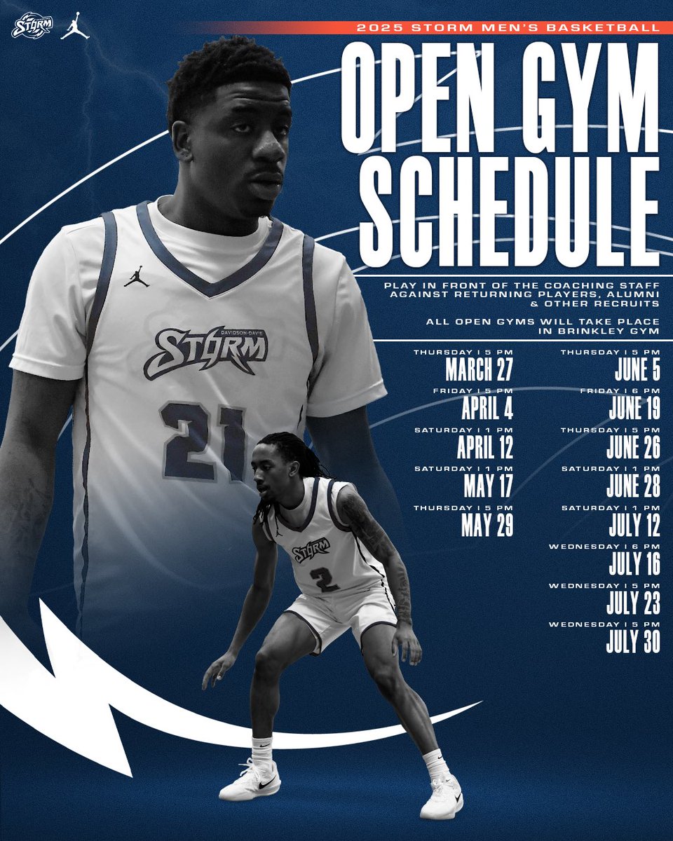 DDCCStormMBB's tweet image. 🚨Open Gym Schedule 🚨
Check out our open gym schedule over the next few months.
#njcaa #juco #bball