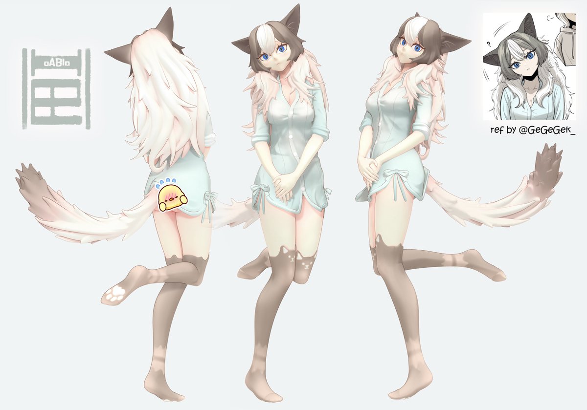 Zbrush 3D Practice done taking as reference a lovely concept from <a href="/GeGeGek_/">게게겍</a>  
#anime #catgirl