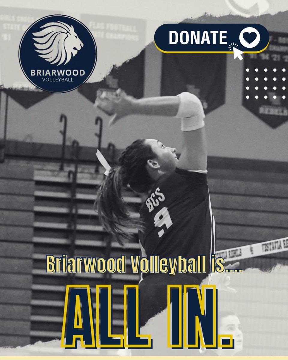 BCSLions_VB's tweet photo. 🏐 Briarwood Volleyball is going ALL IN! 🏐 We’re raising funds through the #ALLINChallenge to support our athletes and keep our program strong. Click the link to contribute and help us reach our goal. 🙌🔥 #BWDVolleyball https://t.co/O4M6gsGSXf https://t.co/ZStbw0E1LY