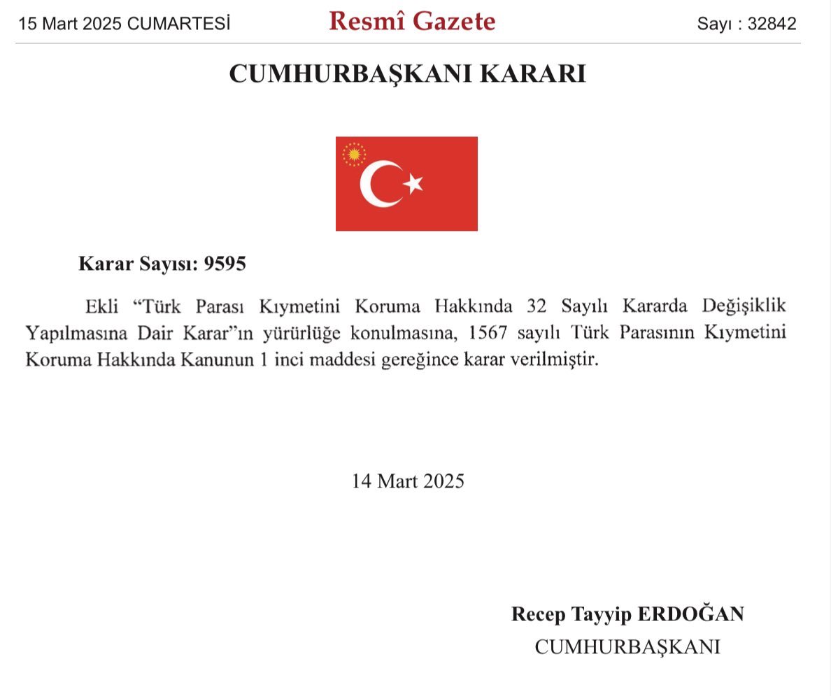 Cumhurbaşkanlığı Kararı doğrultusunda, 17.03.2025 tarihinden itibaren, vadesiz hesaplar üzerinden fiziki teslimat olmaksızın yapılan kaydi altın satış işlemlerinin kambiyo işlemi kapsamında değerlendirilerek bu işlemler üzerinden binde 2 (% 0,2) kambiyo muamelesi vergisi (KMV)