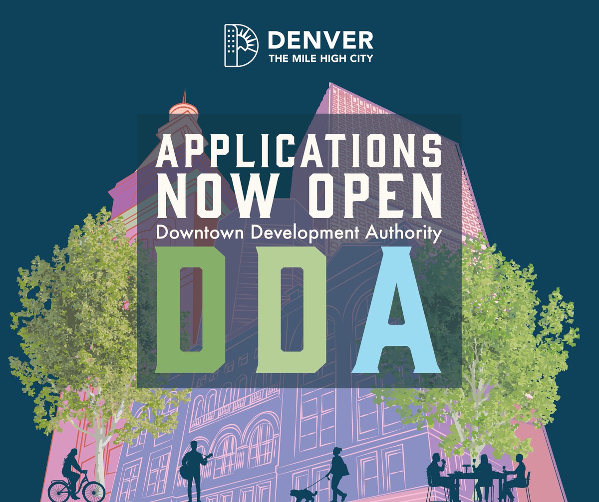 The city is accepting applications for major projects that will redefine the downtown experience in alignment w/ the Downtown Development Authority's Plan of Development.

Register for an info session to learn more 
Tues, March 18, 12 - 1 p.m.
Virtual
eventbrite.com/e/denver-downt…