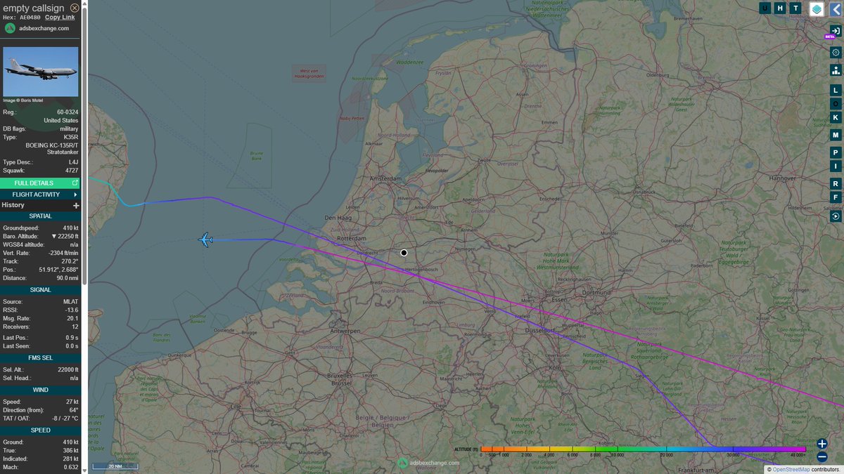 wesleyb1989's tweet photo. March16:
and on the way back
#emptycallsign (#D) #AE0480 (60-0324) #USAF #K35R BOEING KC-135R/T #Stratotanker #39950ft
(#NLspot #Planespotting #Nikon #P950 #P1000 #Aviation #Avgeek #ADSB) https://t.co/Ggf9d46hmM