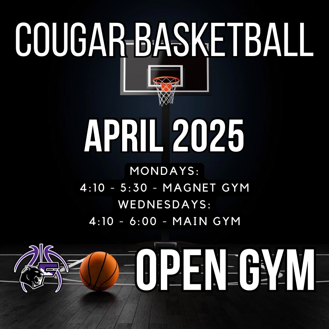 Open Gym starts back up this week. Bring your 4 out to The CAVE! 
April 2025
Mondays 4:10-5:30 at Magnet Gym
Wednesdays 4:10-6:00 at Main Gym