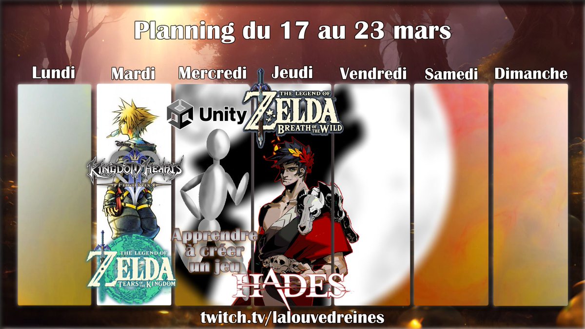 LaLouveDReineS's tweet image. Le programme de la semaine pour les lives !
twitch.tv/lalouvedreines