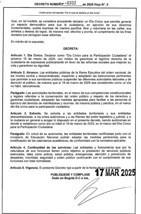 Ningún Alcalde ni Gobernador del País deberá impedir el derecho a la movilización de los maestros y maestras que así lo deseen por la defensa de las reformas sociales. Así como lo indica, el art 37 de constitución política: “Toda parte del pueblo puede reunirse y manifestarse
