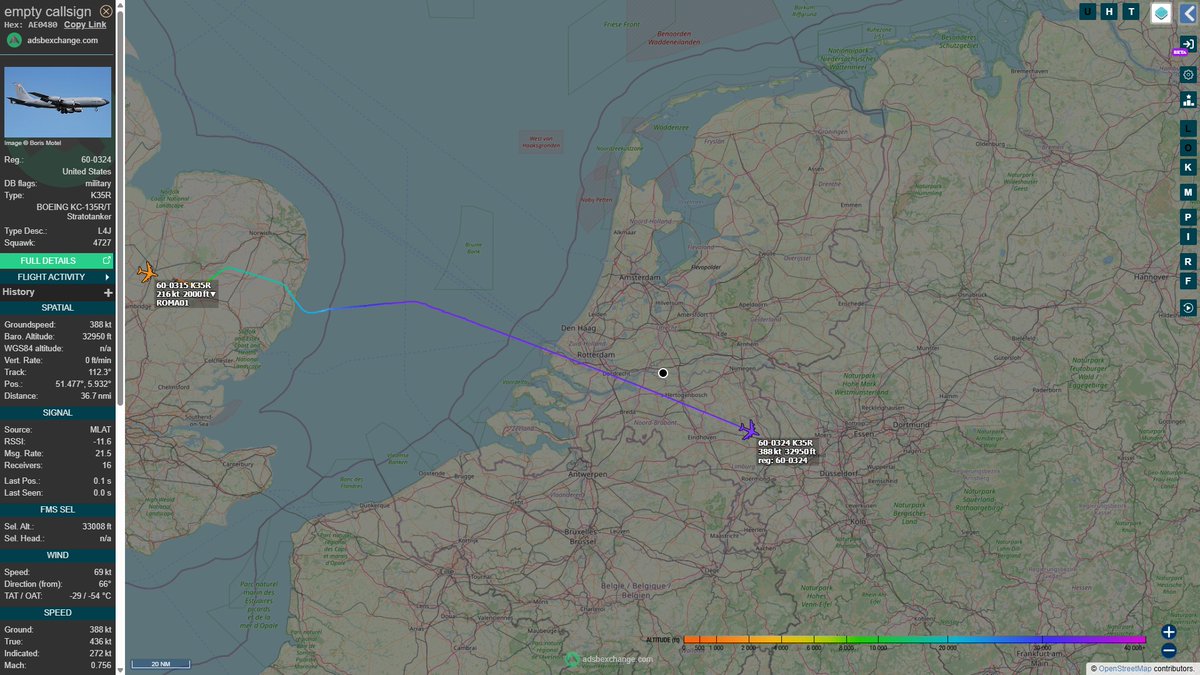 wesleyb1989's tweet photo. March16:
#emptycallsign (#D) #AE0480 (60-0324) #USAFE #K35R BOEING KC-135R/T #Stratotanker #32950ft
(#NLspot #Planespotting #Nikon #P950 #P1000 #Aviation #Avgeek #ADSB) https://t.co/8WmihUIrVh