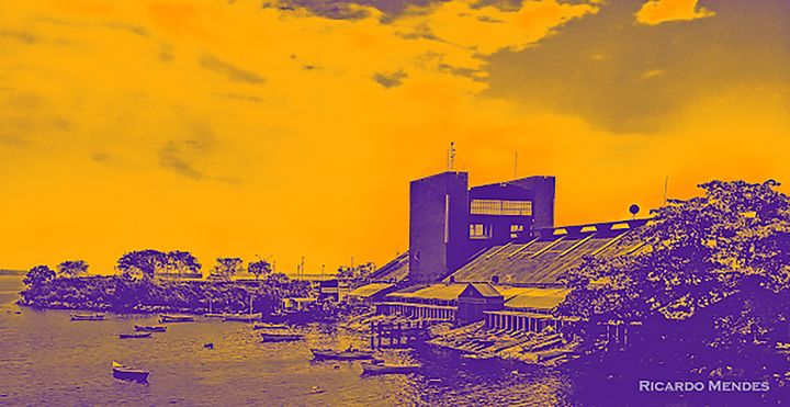 Hagaray's tweet photo. Art of the Day: "The pier of Niterói". Buy at: https://t.co/wTdFkK9d0e https://t.co/y5A5USE4Ks