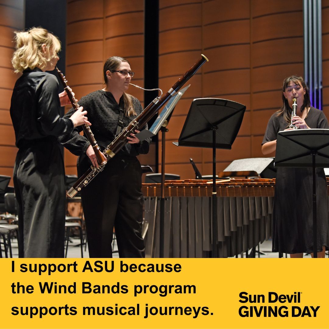 Sun Devil Giving Day is just around the corner! Please support ASU Wind Bands if you can—our students deserve it. You can find the donation link in our bio.

#ASUWindBands