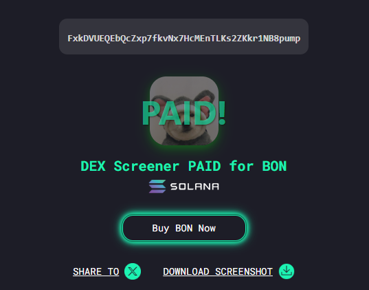 BonOnSolana's tweet photo. dex paid, $bon is going to the moon! 
Ca: FxkDVUEQEbQcZxp7fkvNx7HcMEnTLKs2ZKkr1NB8pump
Tg: https://t.co/40g6Xzl3VD https://t.co/8xVjR4gFJy
