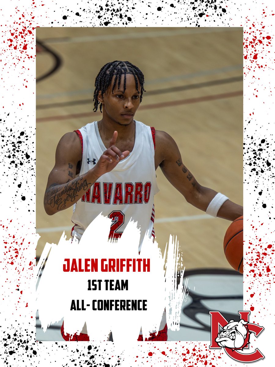Navarro Basketball (@navarrobball) on Twitter photo Congratulations to Sophomore guard Jalen Griffith for earning 1st Team All - Conference honors!
🐶🐾 <a href="/therealjaygriff/">Jalen Griffith</a> Congratulations to Sophomore guard Jalen Griffith for earning 1st Team All - Conference honors!
🐶🐾 <a href="/therealjaygriff/">Jalen Griffith</a>