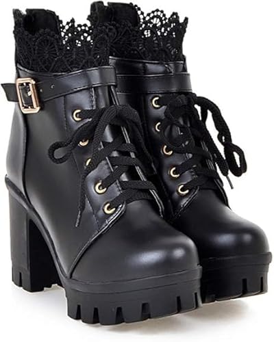 I just received Hbeylia Women's Platform Combat Boots Fashion Lace Leather Chunky Pump Ankle Booties Leather Goth Anti Slip Lace Up High Heels Riding Short Boots For Women Bride Wedding Halloween Cosplay P from Anonymous via Throne. Thank you! https ://throne. com/undefined