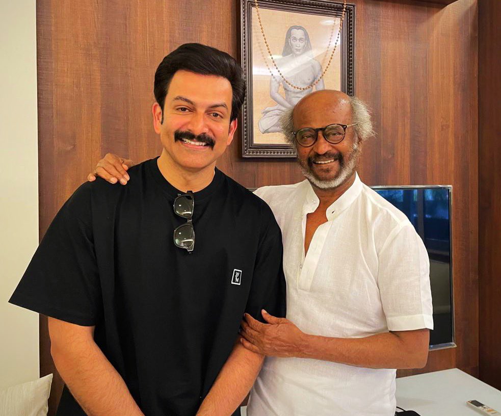 Prithviraj Sukumaran (@prithviofficial) on Twitter photo The very first person to watch the trailer of #L2E #EMPURAAN I will forever cherish what you said after watching it Sir! This meant the world to me! Fanboy forever! <a href="/rajinikanth/">Rajinikanth</a> #OGSuperstar The very first person to watch the trailer of #L2E #EMPURAAN I will forever cherish what you said after watching it Sir! This meant the world to me! Fanboy forever! <a href="/rajinikanth/">Rajinikanth</a> #OGSuperstar