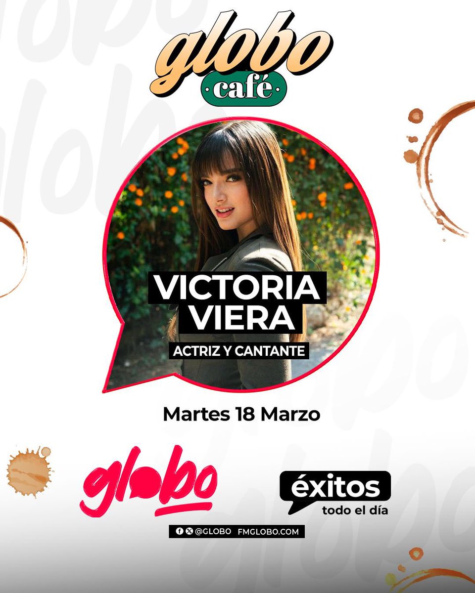 Amigos MAÑANA voy a estar con <a href="/soymarianaochoa/">MARIANA OCHOA</a> y <a href="/Bazookajoeradio/">Базука Джо Bazooka Joe</a> en <a href="/fmglobooficial/">fm globo</a> 
 a las 10:30am También me pueden ver en su app Globo , podcast y YouTube @FmGloboCadena #victoriaviera  en #cafeglobo