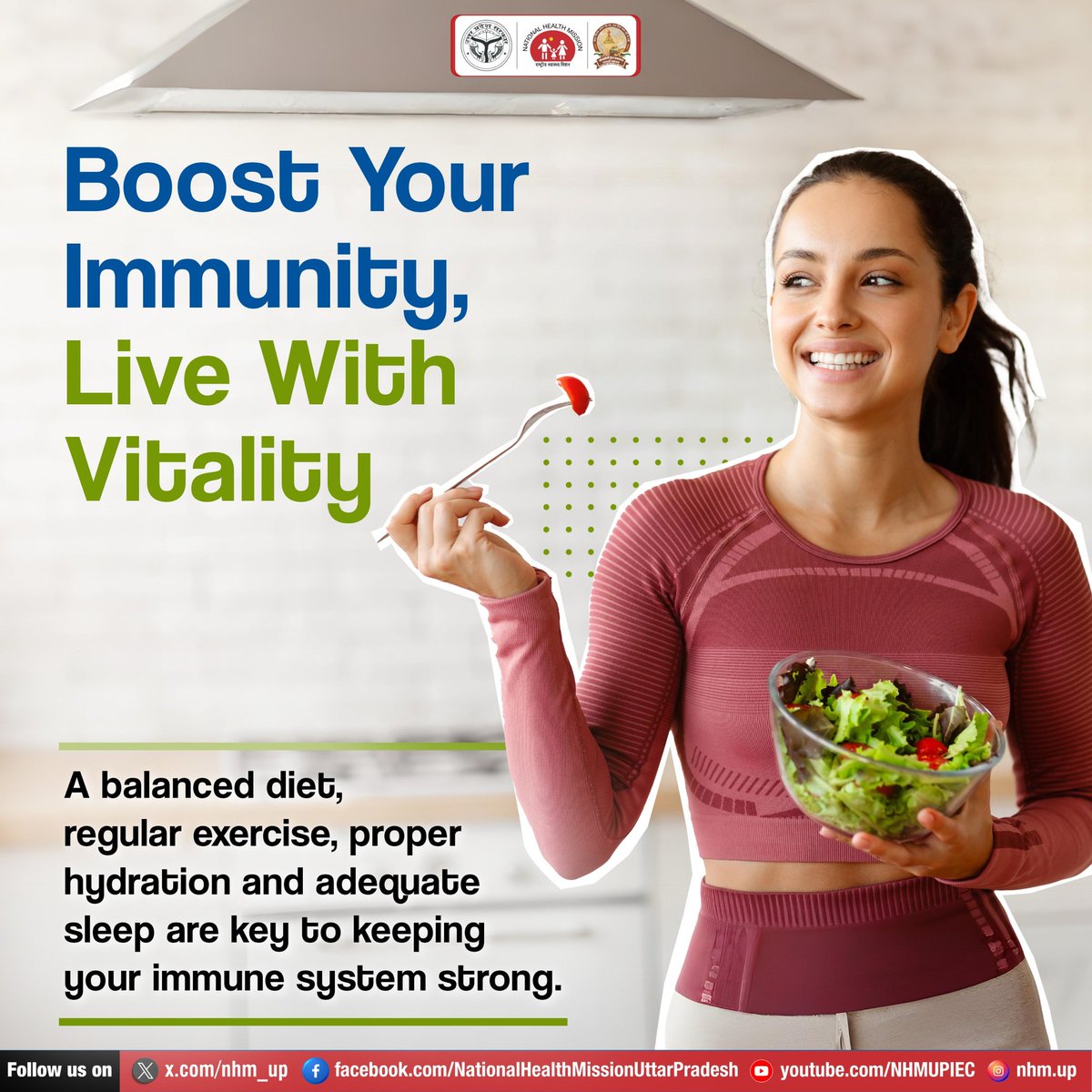 nhm_up's tweet photo. 🌿✨ Boost your immunity, live with vitality! 💪
Strong immunity starts with small, daily habits—balanced diet, regular exercise, proper hydration, and sound sleep.
Stay healthy, stay happy! 😊🌈

#BoostYourImmunity #HealthyLifestyle #ImmunityBooster #StayFitStayHealthy #FitnessMotivation #NHMUP
