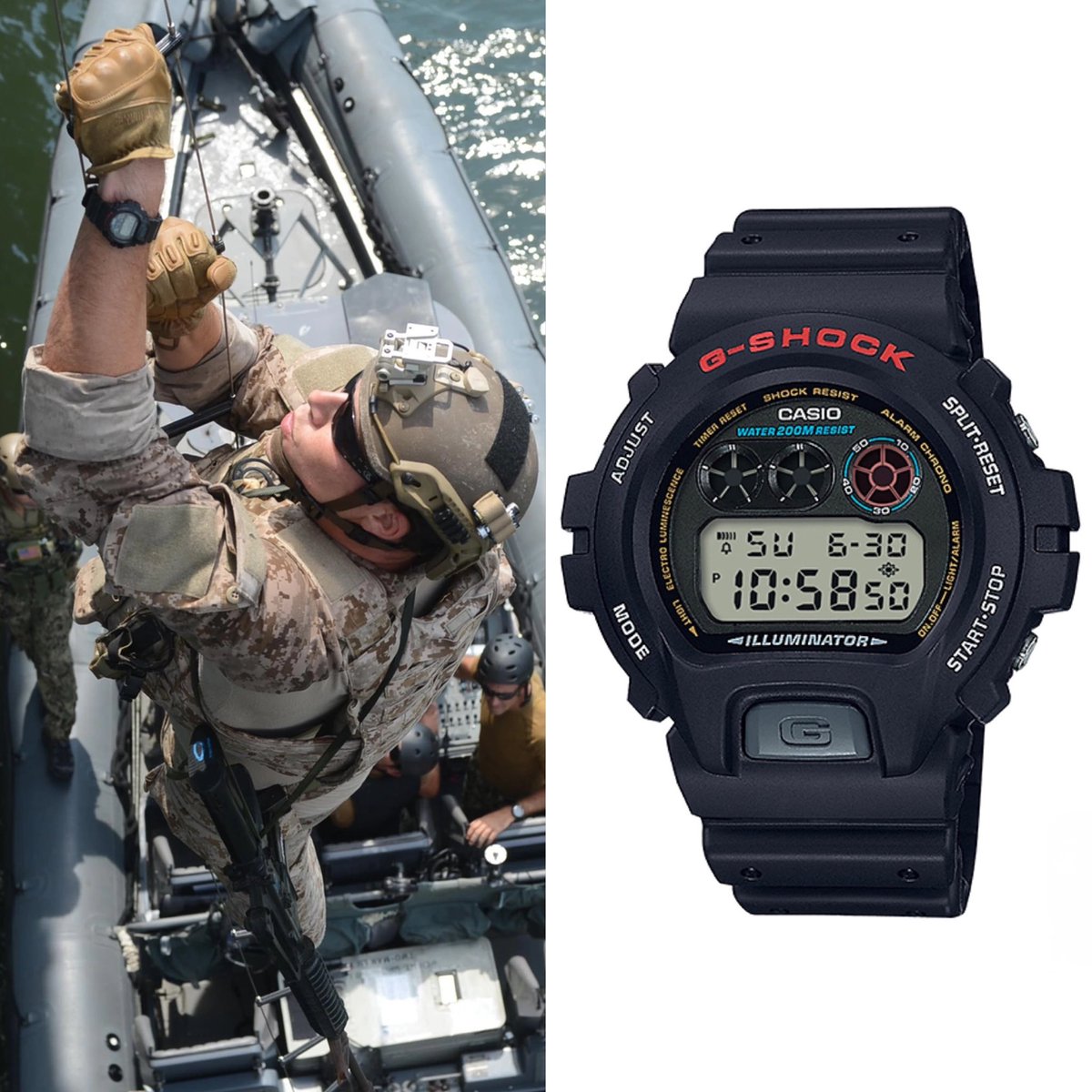 アメリカ海軍特殊部隊 Navy SEALs カシオ G-SHOCK DW6900-1V 定価:約1