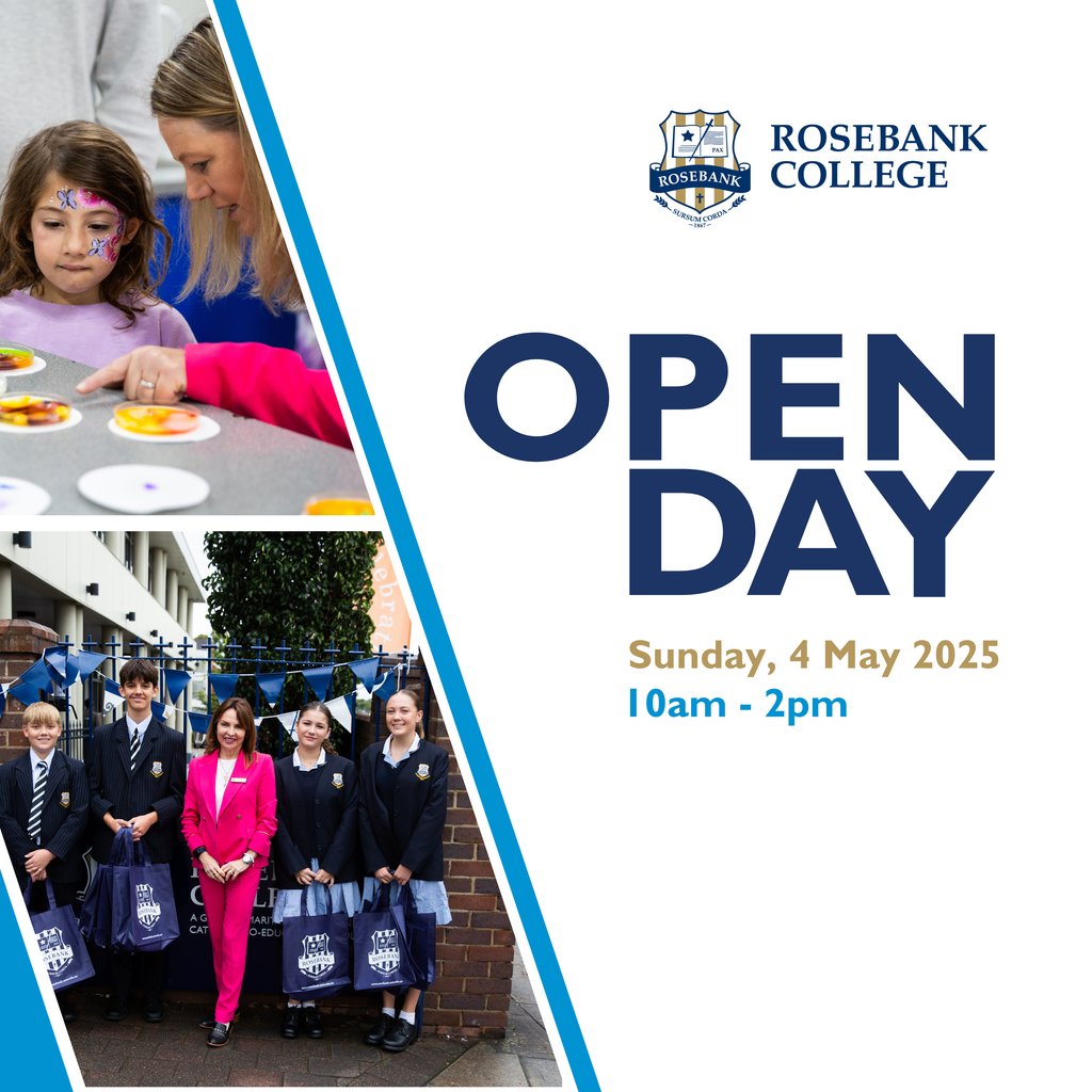 Join us for Rosebank College's Open Day on Sunday, 4 May, from 10am to 2pm. Explore everything Rosebank has to offer - from meeting students and teachers to exploring our state-of-the-art facilities. 

Register today: trybooking.com/CZVWC

#RosebankOpenDay #ThisisRosebank