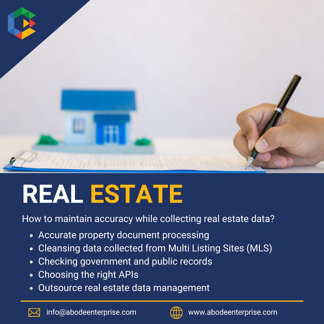 AbodeEnterprise's tweet image. How to maintain accuracy while collecting real estate data?

📧 info@abodeenterprise.com
🌐 bit.ly/3ESVHUv
#abodeenterprise #realestatedata #dataentryservices #datacollectation #datamanagament