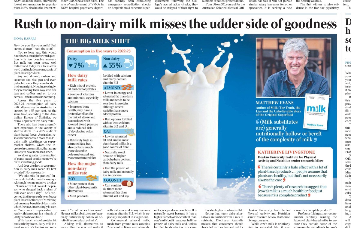 Deakin IPAN (@deakinipan) on Twitter photo A/Prof Katherine Livingstone says we should be wary of the 'halo effect' around non-dairy milks. In The <a href="/Australian/">The Australian</a> newspaper she says the common perception that non-dairy milks are healthy option is not necessarily accurate.
theaustralian.com.au/health/diet/is… A/Prof Katherine Livingstone says we should be wary of the 'halo effect' around non-dairy milks. In The <a href="/Australian/">The Australian</a> newspaper she says the common perception that non-dairy milks are healthy option is not necessarily accurate.
theaustralian.com.au/health/diet/is…