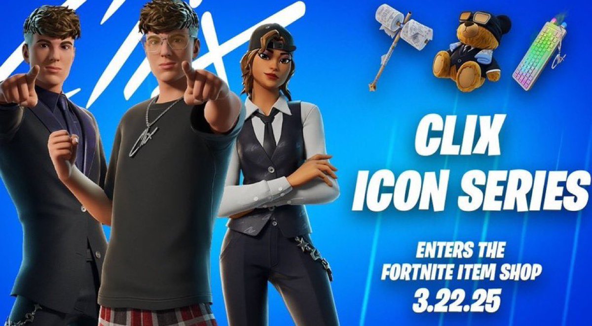 CLIX ICON BUNDLE GIVEAWAY!  

To enter: 
📲 Follow: @Jinxxrrfn 
❤️ Like
♻️ Retweet
✅ @ 1 person

Ends on 3/22/25, Goodluck!!