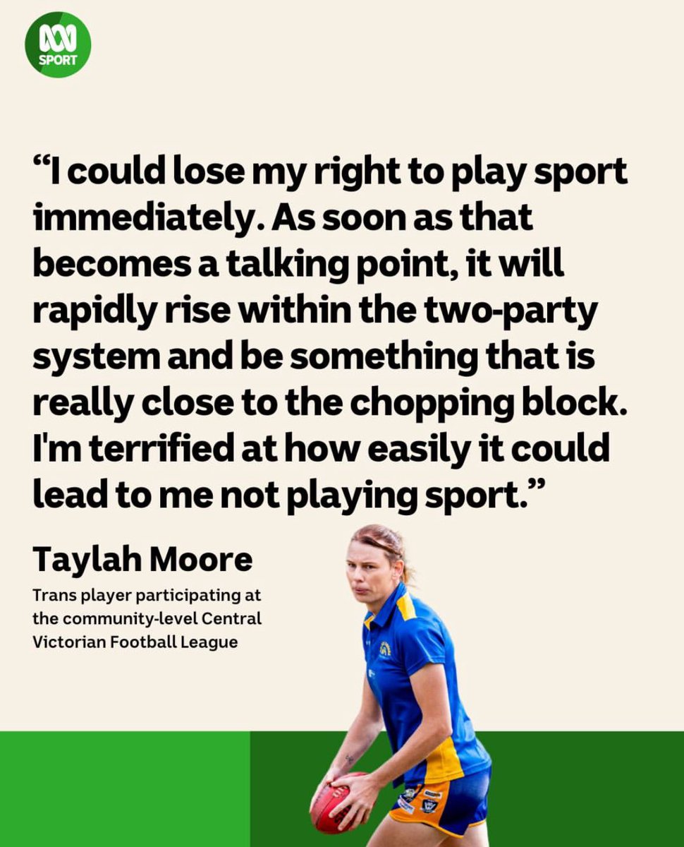 LucyZelic's tweet photo. There is an extraordinary myth being perpetuated that trans-identified males would “lose their right” to play sport, should protections for women and girls be implemented. This simply isn’t true. The player in question is freely able to play in the male, or open categories. https://t.co/lKh48b5vjy