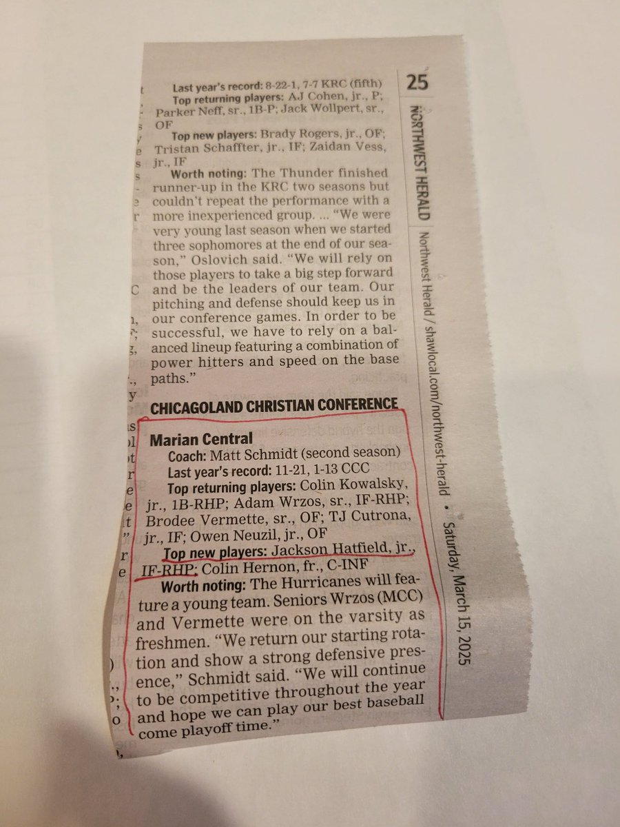 Jackson Hatfield (@jthatfield14) on Twitter photo I am very honored to have my name in the <a href="/NWHPreps/">Northwest Herald Preps - Shaw Local</a> Paper! Canโt wait for a great season! <a href="/central_marian/">Marian Central Athletics</a> <a href="/MarianCenBSB/">Marian Central Catholic Baseball</a> <a href="/MattSchmidt2023/">Matthew Schmidt</a> <a href="/jakemck21/">Jake McKendry</a> <a href="/BaseballCf/">CF Uncommitted Baseball</a> @BBUncommitted <a href="/uncommittedBBs/">#UNCOMMITTED BASEBALLโพ๏ธ๐บ๐ธ๐ฅ</a> <a href="/BUncommitted/">Baseball_Uncommitted</a> <a href="/UncommittedStud/">Uncommitted Studs</a> <a href="/UBAuncommitted/">Uncommitted Baseball Athletes</a> <a href="/UncommittedUTR/">Under The Radar ๐</a> <a href="/BaseballDown/">Down South Baseball</a> I am very honored to have my name in the <a href="/NWHPreps/">Northwest Herald Preps - Shaw Local</a> Paper! Canโt wait for a great season! <a href="/central_marian/">Marian Central Athletics</a> <a href="/MarianCenBSB/">Marian Central Catholic Baseball</a> <a href="/MattSchmidt2023/">Matthew Schmidt</a> <a href="/jakemck21/">Jake McKendry</a> <a href="/BaseballCf/">CF Uncommitted Baseball</a> @BBUncommitted <a href="/uncommittedBBs/">#UNCOMMITTED BASEBALLโพ๏ธ๐บ๐ธ๐ฅ</a> <a href="/BUncommitted/">Baseball_Uncommitted</a> <a href="/UncommittedStud/">Uncommitted Studs</a> <a href="/UBAuncommitted/">Uncommitted Baseball Athletes</a> <a href="/UncommittedUTR/">Under The Radar ๐</a> <a href="/BaseballDown/">Down South Baseball</a>