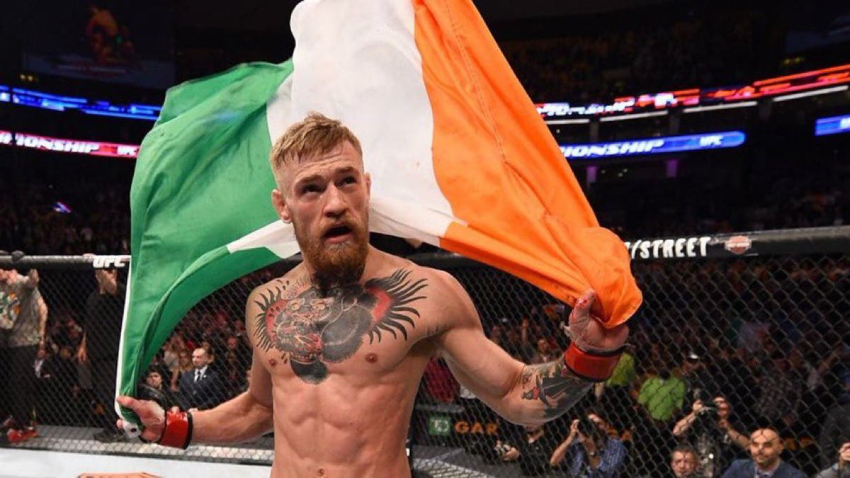 Conor McGregor of Ireland is celebrating St Patrick's Day