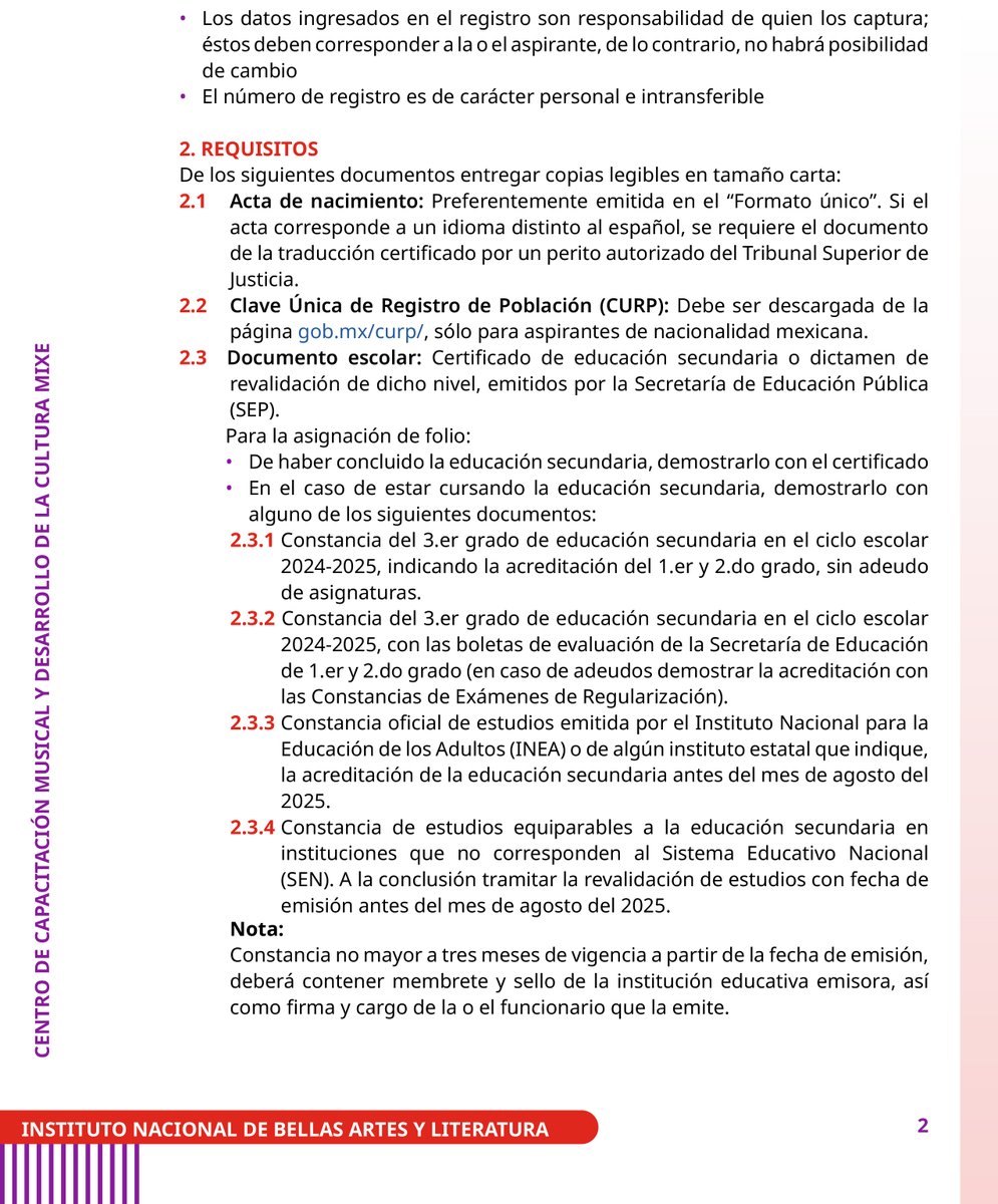 CECAMMIXE's tweet photo. Convocatoria para el ingreso al CECAM Ciclo Escolar 2025-2026: Técnico Profesional en Música Tradicional de Oaxaca.
https://t.co/IZLuXKq1jF

"Por la Vida Musical Mixe"
#PorSiempreCECAM https://t.co/8hbDuszv0T